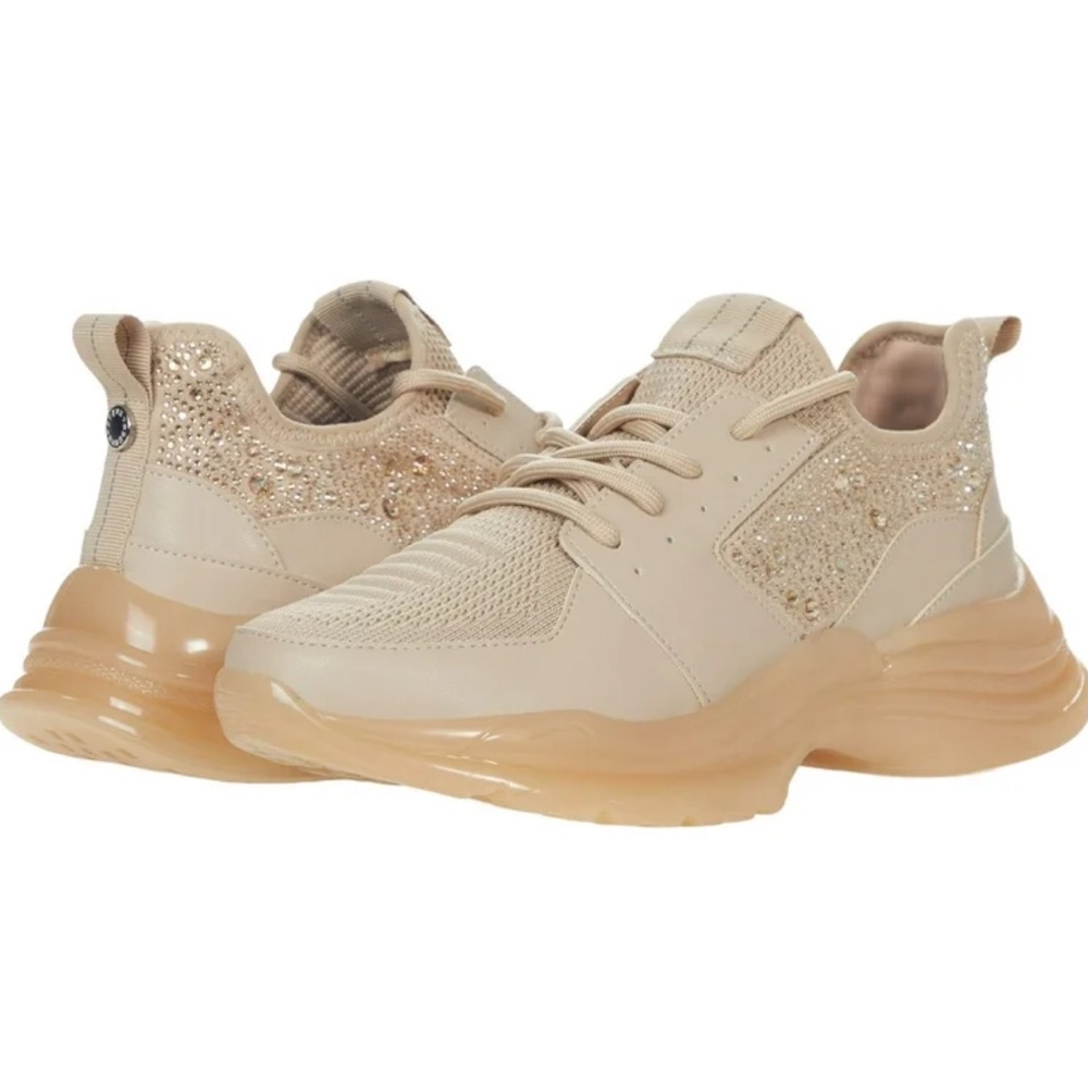 Steven Madden Beige Rhinestone Celtine Chunky Platform Sneakers *11 FIT LIKE 10*